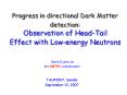 Progress in directional Dark Matter detection: Observation of HeadTail Effect with Lowenergy Neutron PowerPoint PPT Presentation