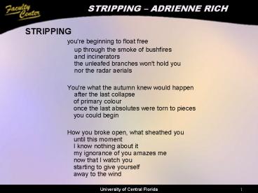 STRIPPING ADRIENNE RICH