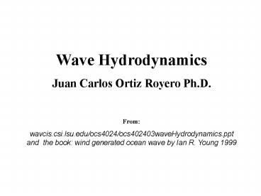 Wave Hydrodynamics