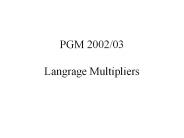 PGM 2002/03  Langrage Multipliers