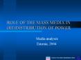 ROLE OF THE MASS MEDIA IN REDISTRIBUTION OF POWER PowerPoint PPT Presentation