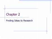 Finding Ideas to Research