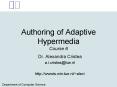 Authoring of Adaptive Hypermedia Course 6 PowerPoint PPT Presentation