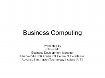 Business Computing
