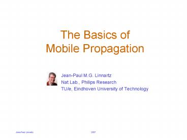 The Basics of Mobile Propagation