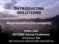 INTRODUCING SOLUTIONS Ways forward to true prosperity PowerPoint PPT Presentation