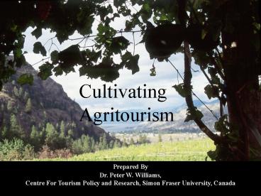 Cultivating Agritourism