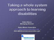 Taking a whole system approach to learning disabilities