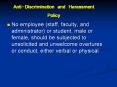Anti-Discrimination and Harassment Policy PowerPoint PPT Presentation