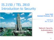 IS 2150 TEL 2810 Introduction to Security