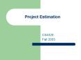 Project Estimation PowerPoint PPT Presentation