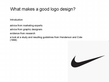 What makes a good logo design