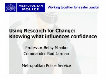 Using Research for Change: Knowing what influences confidence