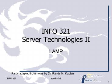 INFO 321 Server Technologies II