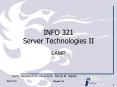 INFO 321 Server Technologies II PowerPoint PPT Presentation