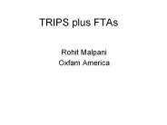 TRIPS plus FTAs