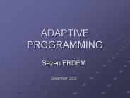 ADAPTIVE PROGRAMMING
