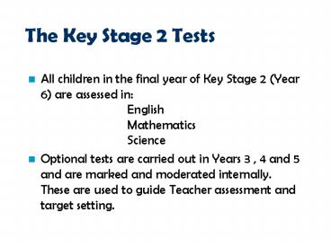The Key Stage 2 Tests