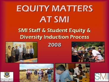 EQUITY MATTERS AT SMI