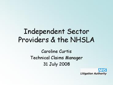 Independent Sector Providers
