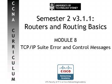 Semester 2 v3.1.1: Routers and Routing Basics