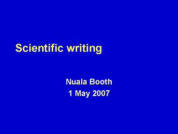 Scientific writing