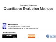 Evaluation Workshop: Quantitative Evaluation Methods