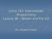 Comp 212: Intermediate Programming Lecture 30 