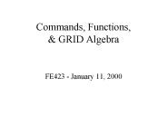 Commands, Functions,