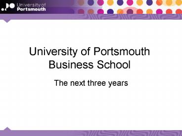 University of Portsmouth Business School