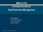 MBAX 6100 Entrepreneurship