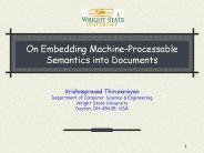 On Embedding MachineProcessable Semantics into Documents