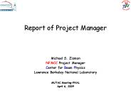 Report of Project Manager