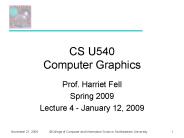 CS U540 Computer Graphics