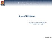 E-Lock Go Paperless. Go Secure