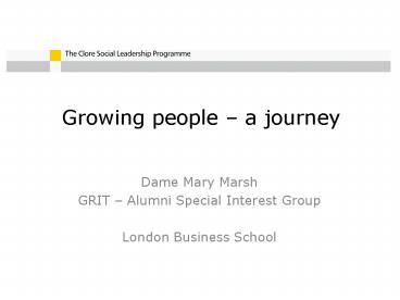 Growing people a journey