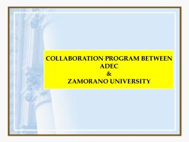 COLLABORATION PROGRAM BETWEEN