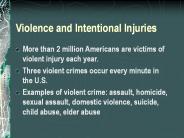 Violence and Intentional Injuries