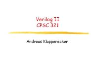 Verilog II CPSC 321