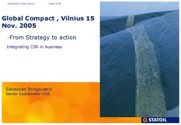 Global Compact , Vilnius 15 Nov. 2005