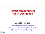 Traffic Measurement for IP Operations