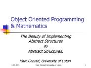 Object Oriented Programming