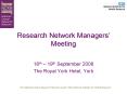 Research Network Managers Meeting PowerPoint PPT Presentation