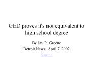 GED proves it's not equivalent to high school degree