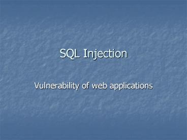 SQL Injection