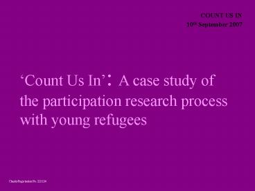 Charity Registration No. 221124