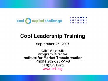 Cool Leadership Training