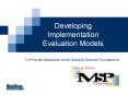 Developing Implementation Evaluation Models PowerPoint PPT Presentation