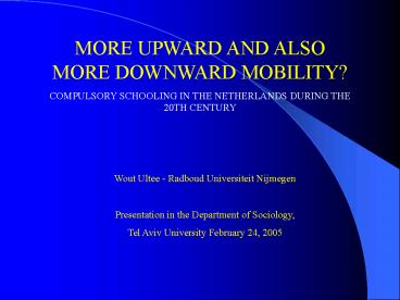 WHILE EDUCATIONAL INEQUALITIES DECREASED, DID DOWNWARD MOBILITY DIMINISH BECAUSE GOVERNMENTS ENHANCE