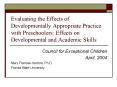 Evaluating the Effects of Developmentally Appropriate Practice with Preschoolers: Effects on Develop PowerPoint PPT Presentation